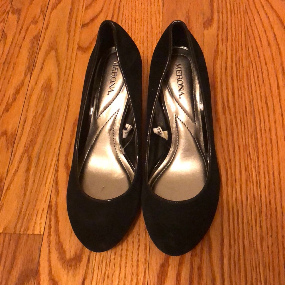 Black Suede Wedges